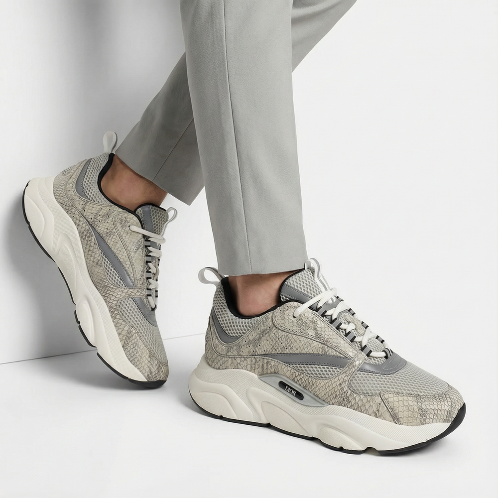 Dior B22 Grey Python Trainer