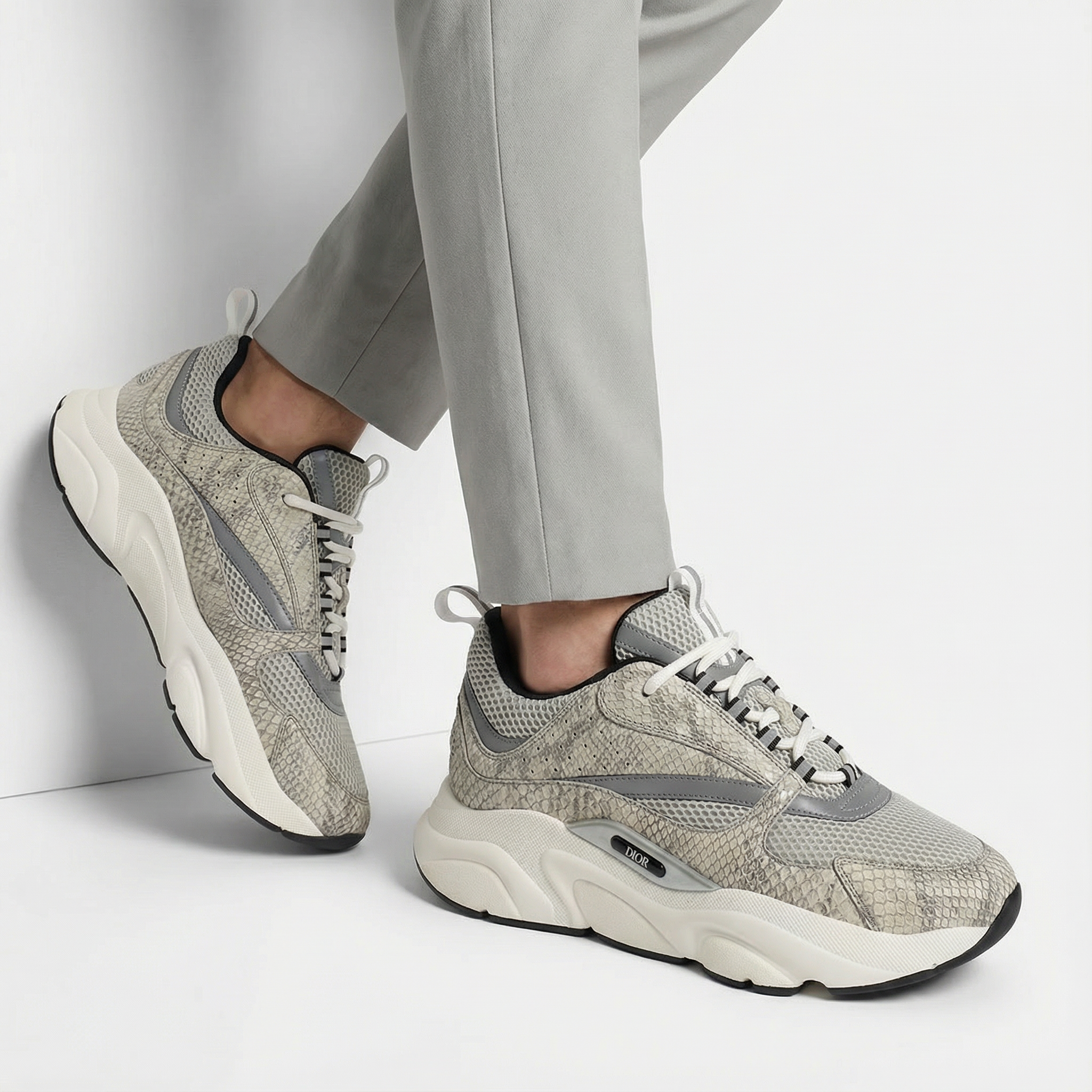 Dior B22 Grey Python Trainer